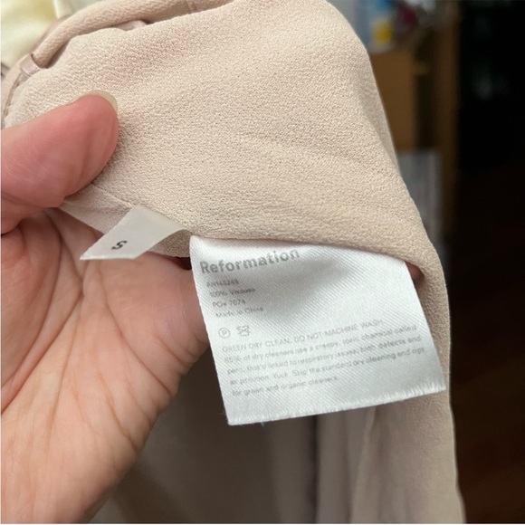 Reformation Peppermint Champagne Ruffle Trim Sleeveless Wrap Maxi Dress Gown S - Picture 8 of 8